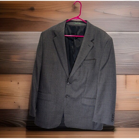 Lauren Ralph Lauren Mens 100% Wool Houndstooth Blazer Sport Coat Size 43R - Picture 1 of 16